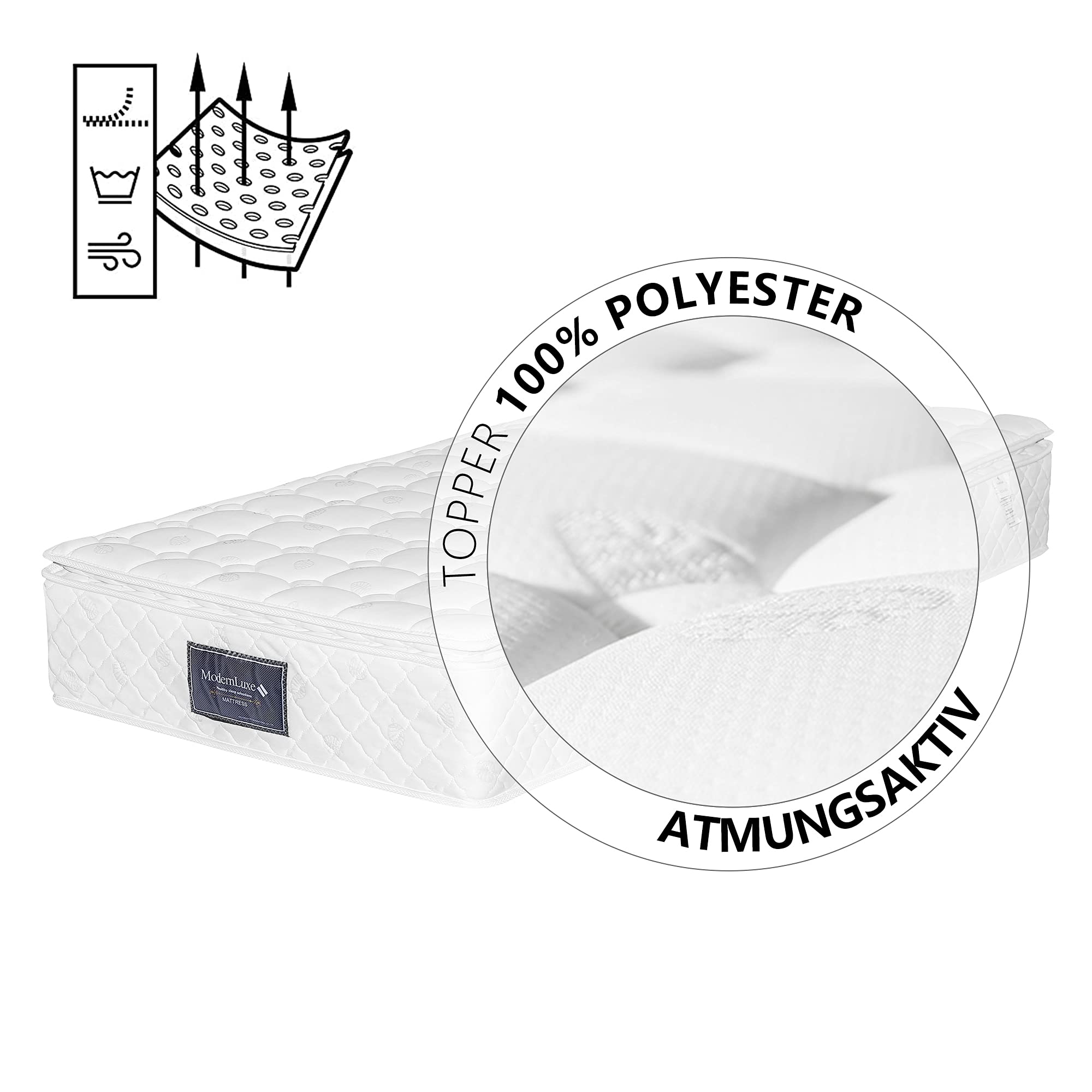 Dolamaní Letto singolo imbottito 90x200 blu in lino