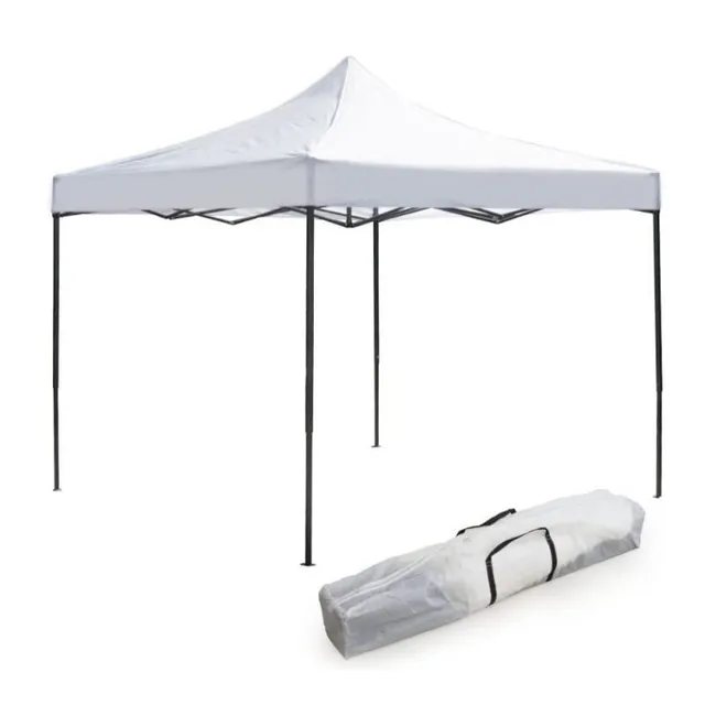 Iperbriko Open gazebo pieghevole 3x3 bianco in PVC impermeabile