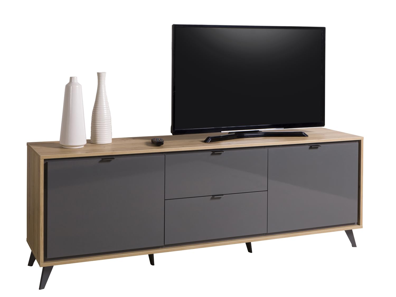 COMPOSAD Cornice Mobile Porta TV 2 Ante 2 Ribalte Rovere