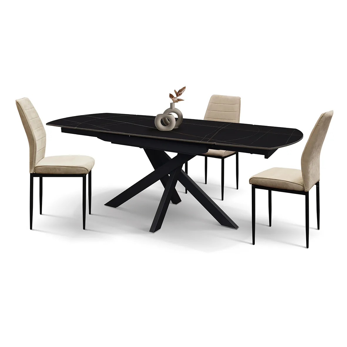 Epocantica Tavolo Ovale Allungabile Ceramica 140-200 Nero