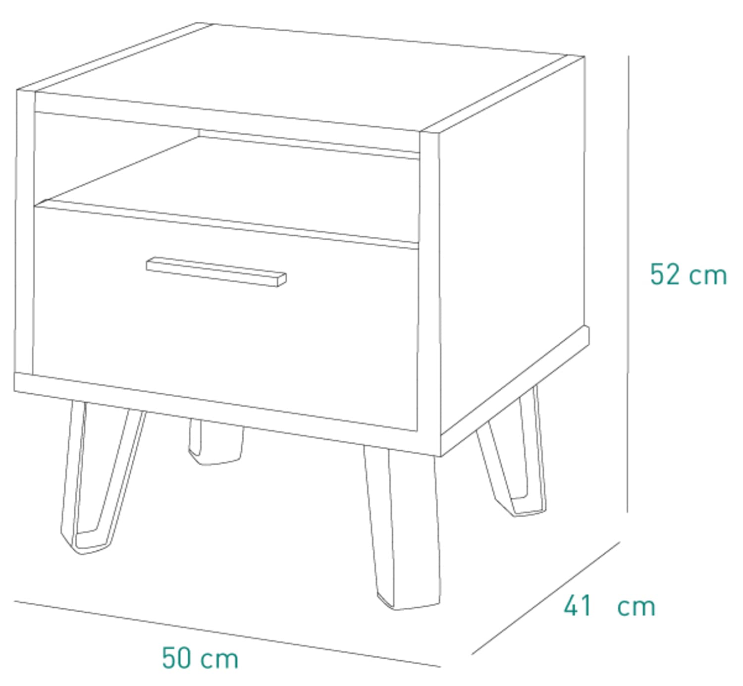 Composad Vitruvia Comodino 1 Cassetto Rovere Miele Grigio