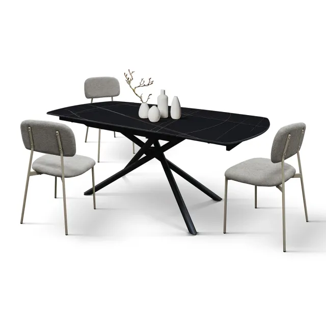 Epocantica Nero Sahara tavolo allungabile ceramica base croce