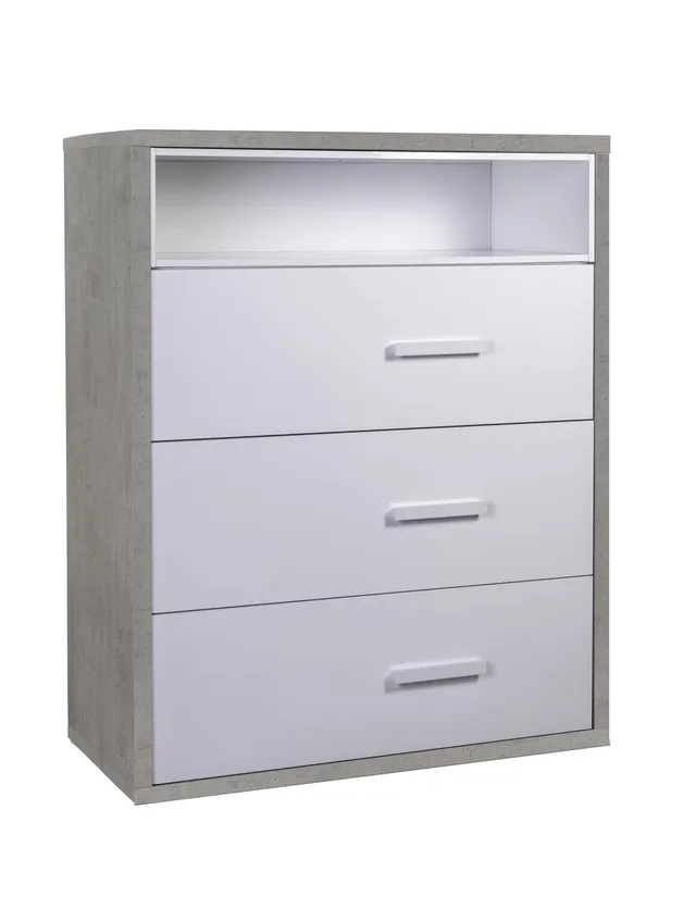 Composad MiPiace cassettiera 3 cassetti cemento bianco
