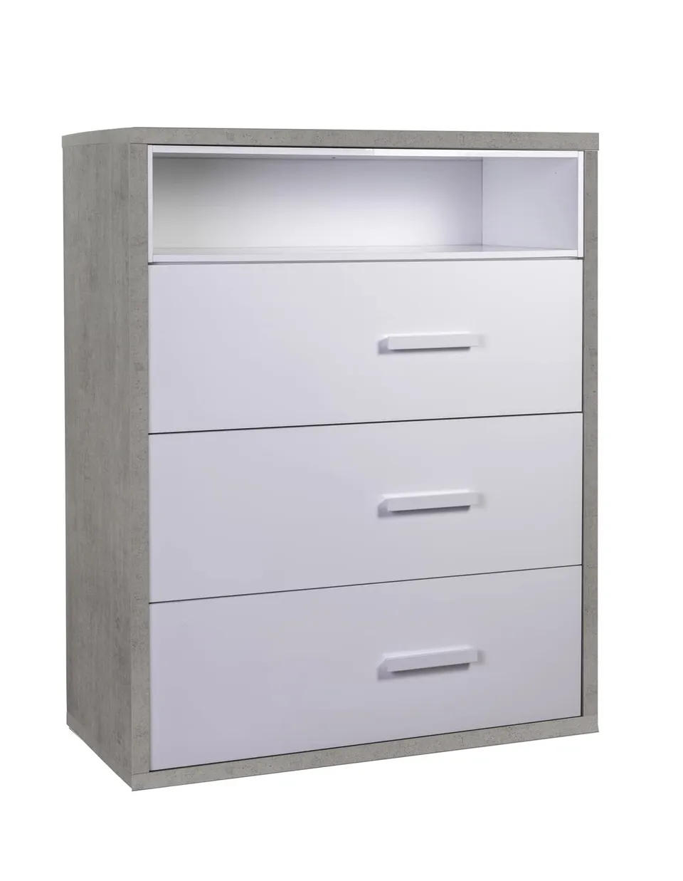Composad MiPiace cassettiera 3 cassetti cemento bianco