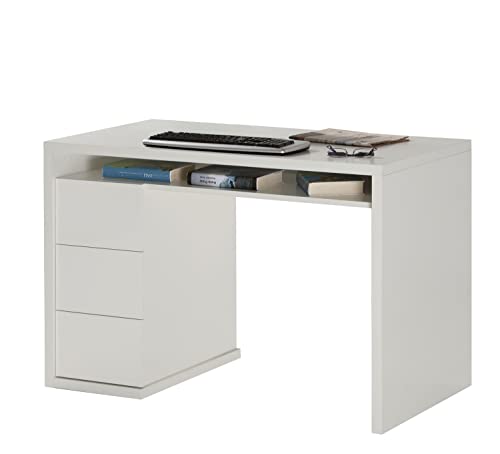 Composad Moneta Scrivania 3 Cassetti Bianco 110 cm