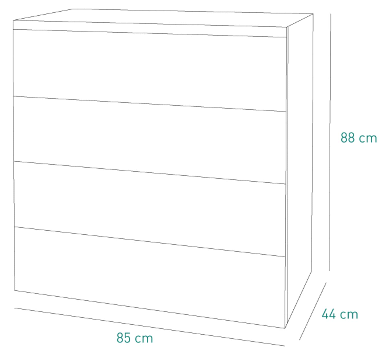 Composad Privilegio 4 Cassetti Cassettiera Bianco Laccato 85 cm