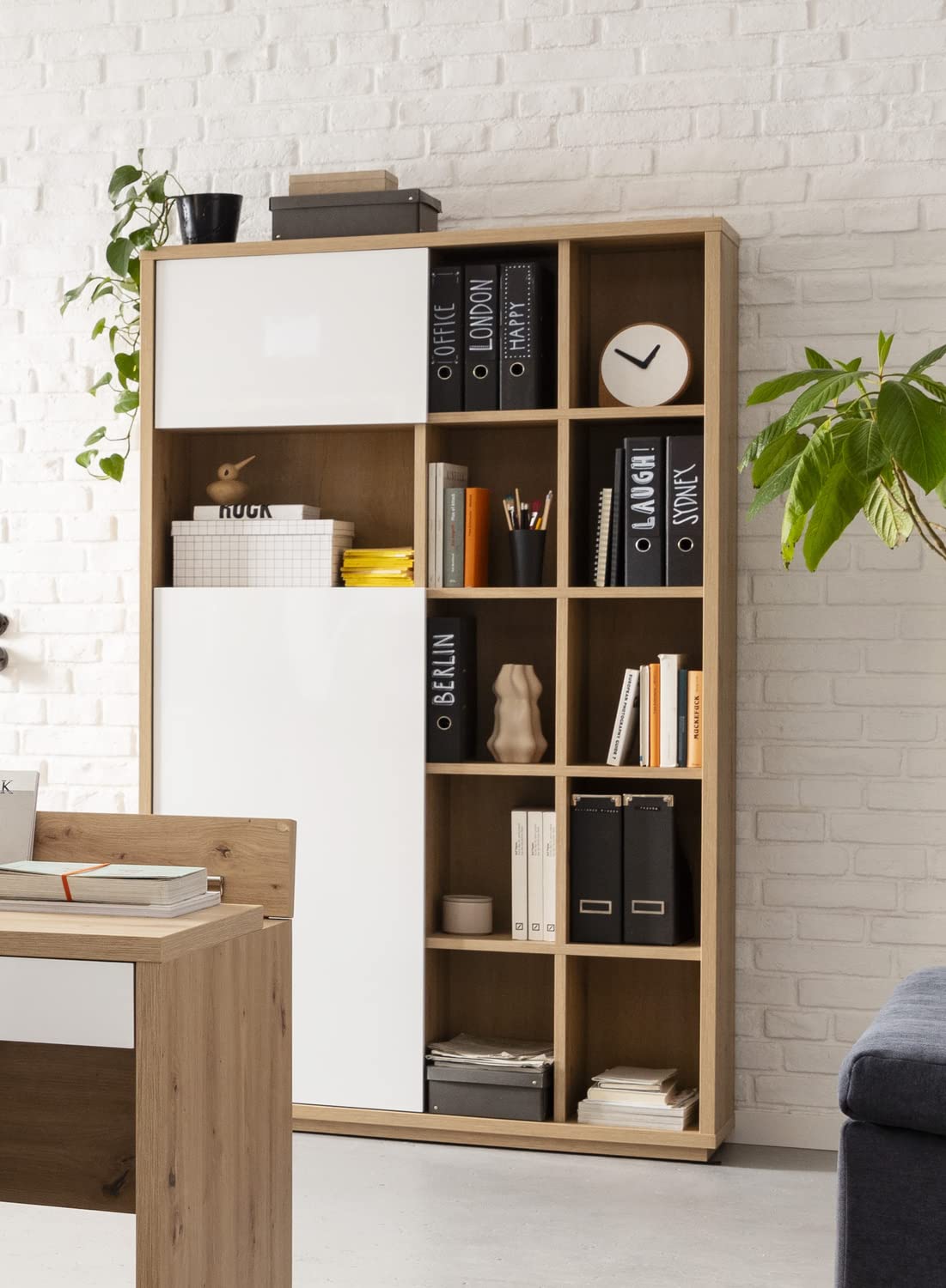 Composad Collegio 1 Anta 1 Ribalta Libreria Alta Rovere Bianco