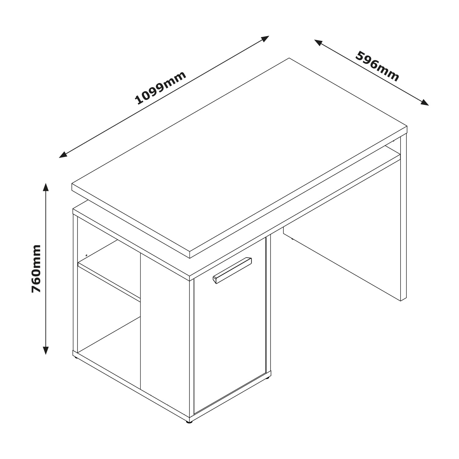 COMPOSAD Velata Scrivania 1 Anta 2 Vani Bianco Rovere