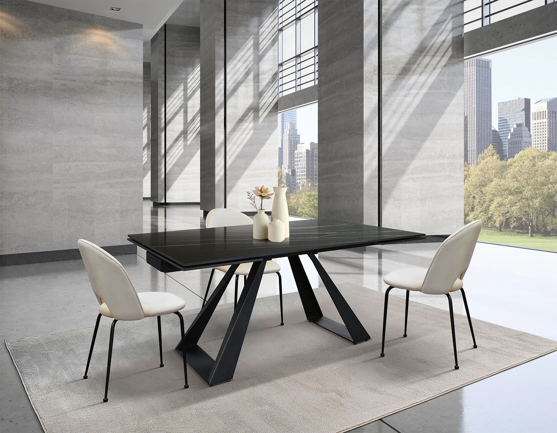 Epocantica Adriano 160-240 Tavolo Allungabile Ceramica Nero