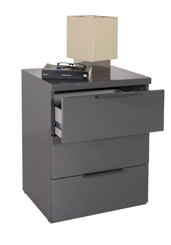 Composad Mundi 3 Cassetti Comodino Grigio Titanio 49 cm
