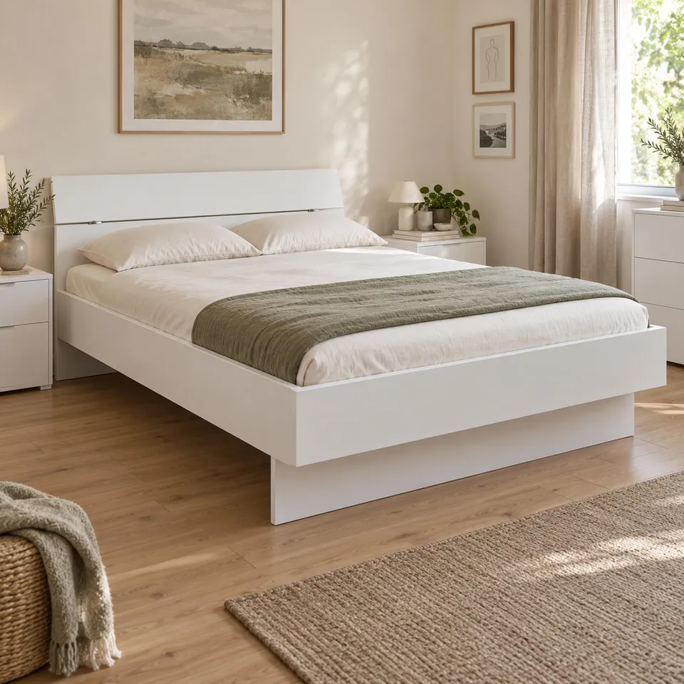 Composad Letto Matrimoniale alla Francese Bianco Laccato 162x217 cm