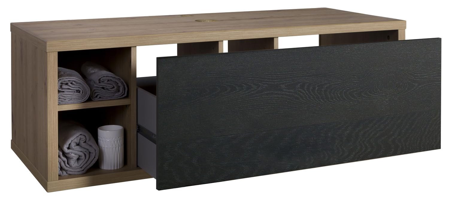 Composad Ladama mobile sottolavabo 1 cassetto rovere nero