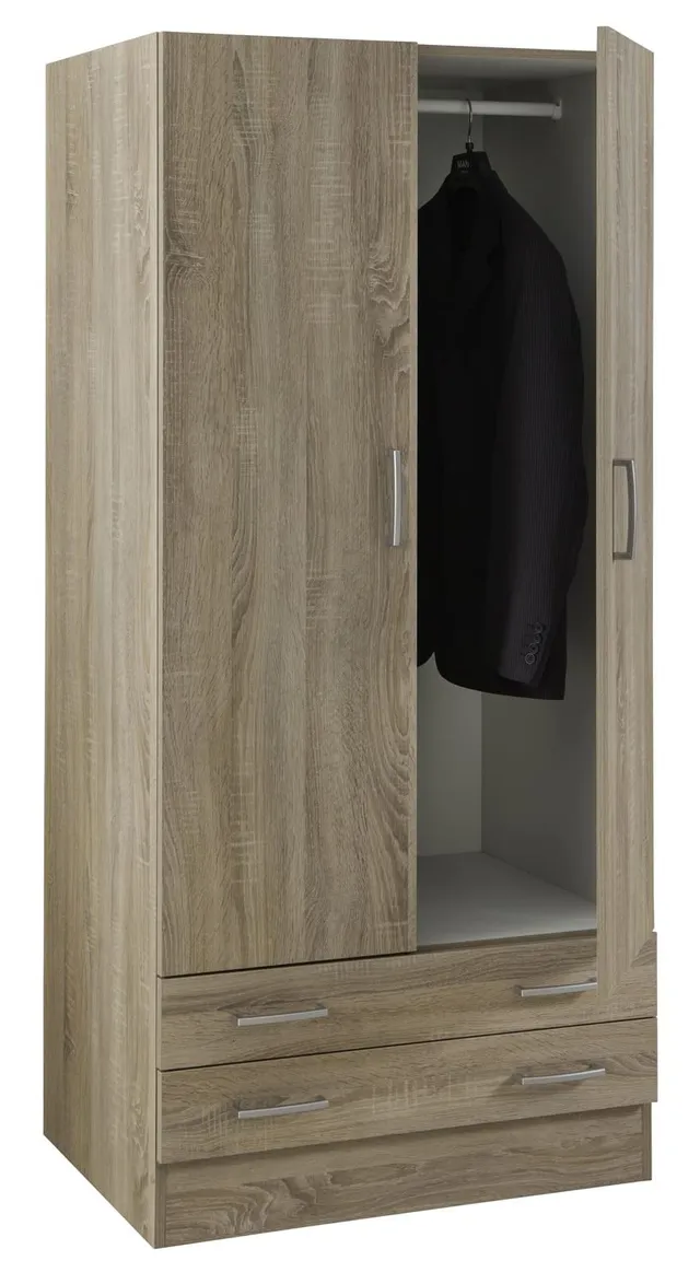 Composad Facile Armadio 2 Ante 2 Cassetti Rovere Sonoma 82x184 cm