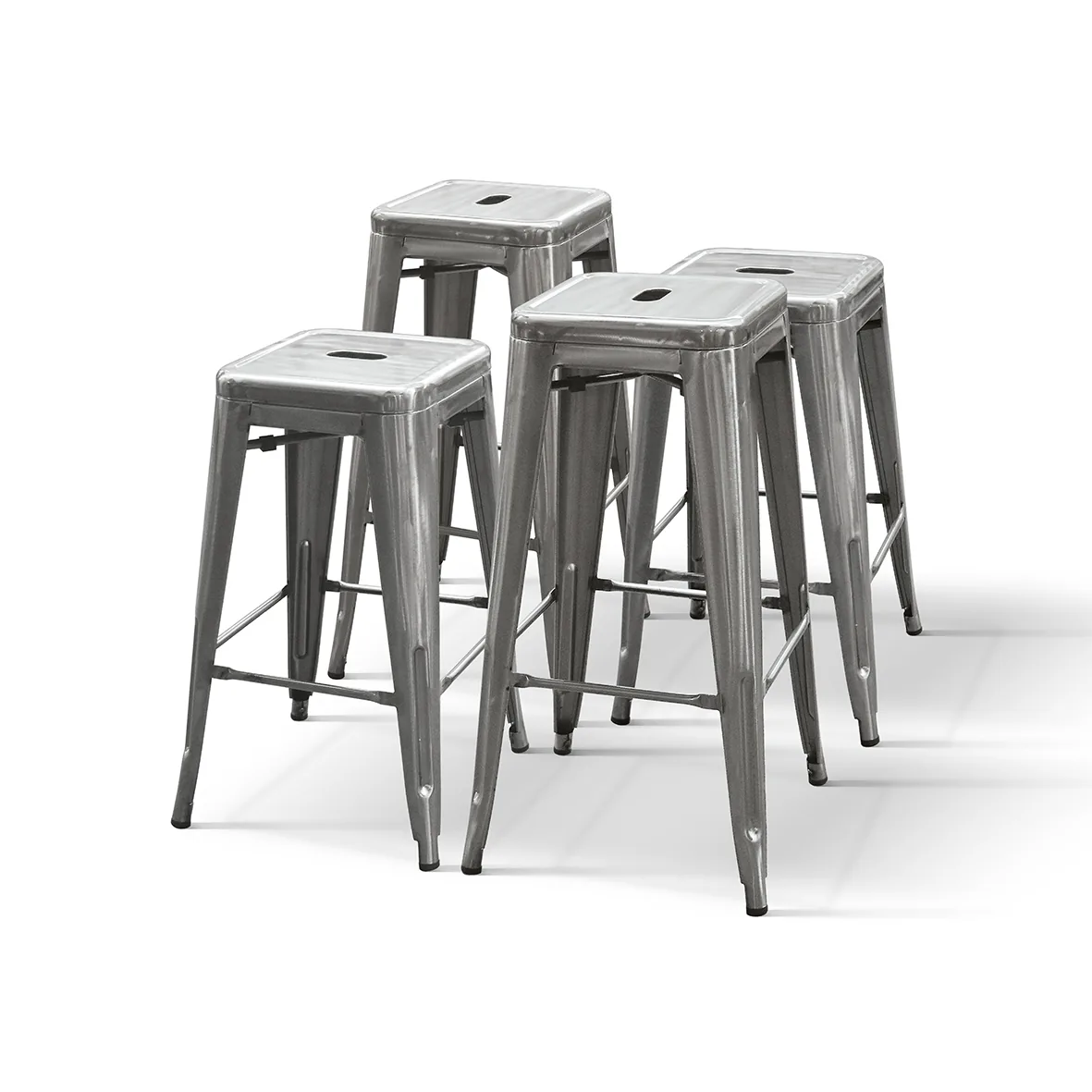 Epocantica set 4 sgabelli metallo H66 bancone