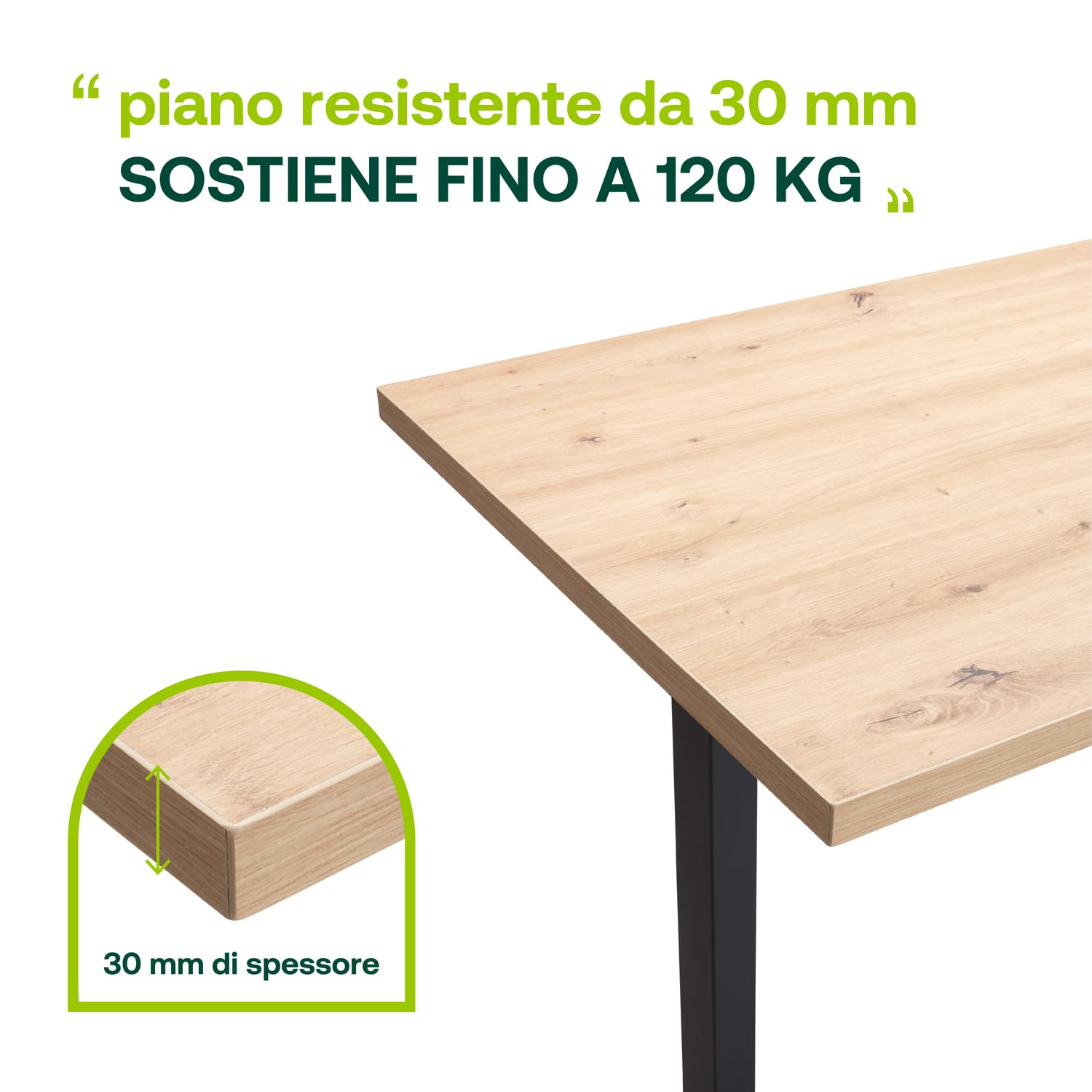 Composad Energia scrivania elettrica 150x69 rovere mielato altezza regolabile