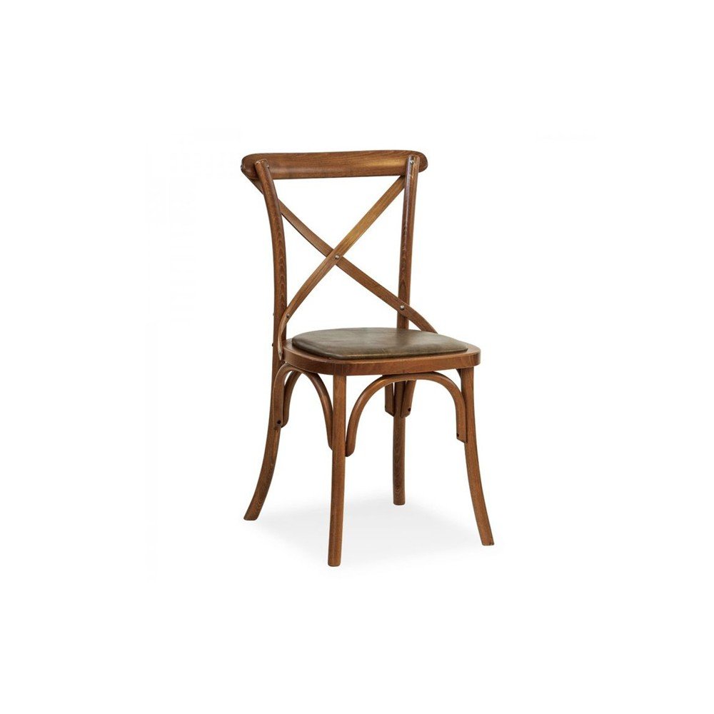 Iperbriko sedia faggio cognac seduta ecopelle 51x51 cm