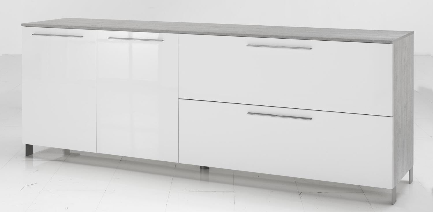 COMPOSAD Modello madia soggiorno bianco grigio 210 cm