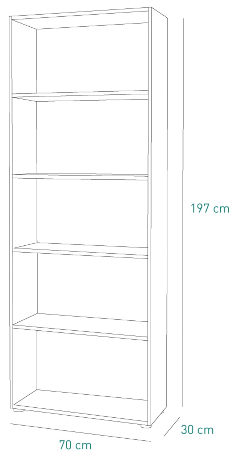 Composad Flow libreria alta rovere sonoma 70x197 cm 5 ripiani