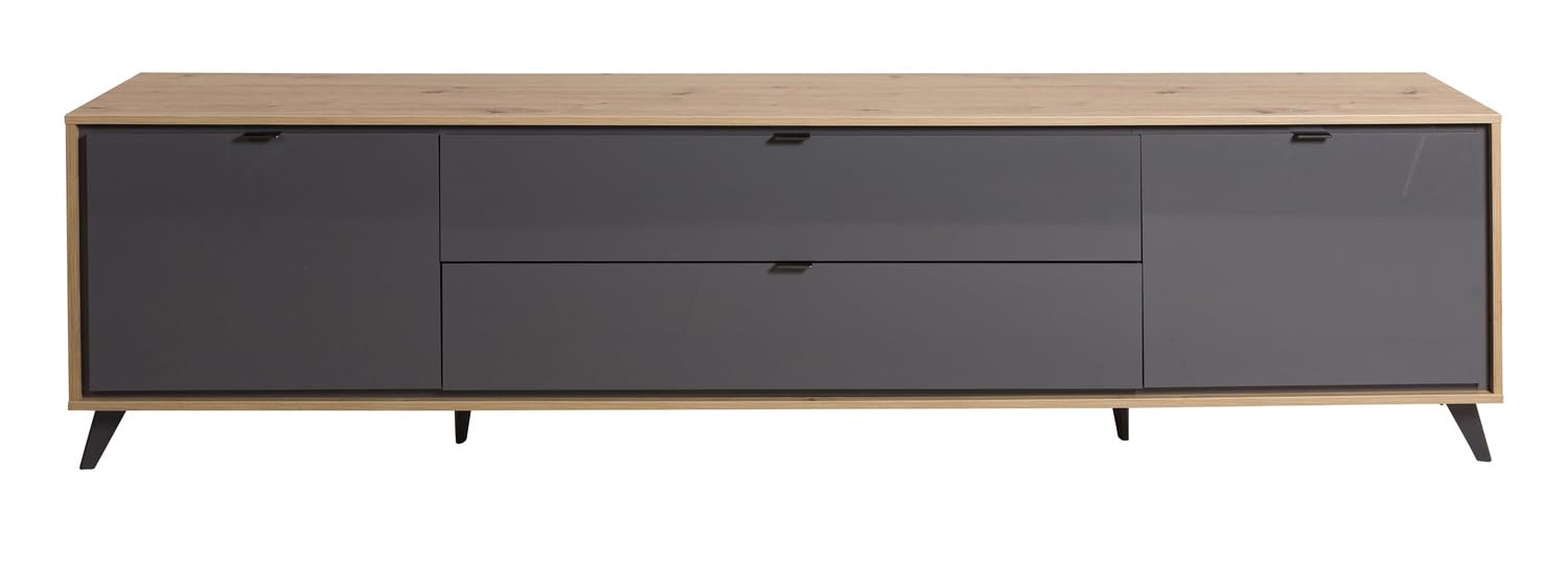 COMPOSAD Cornice Mobile Porta TV 2 Ante 2 Cassetti Rovere