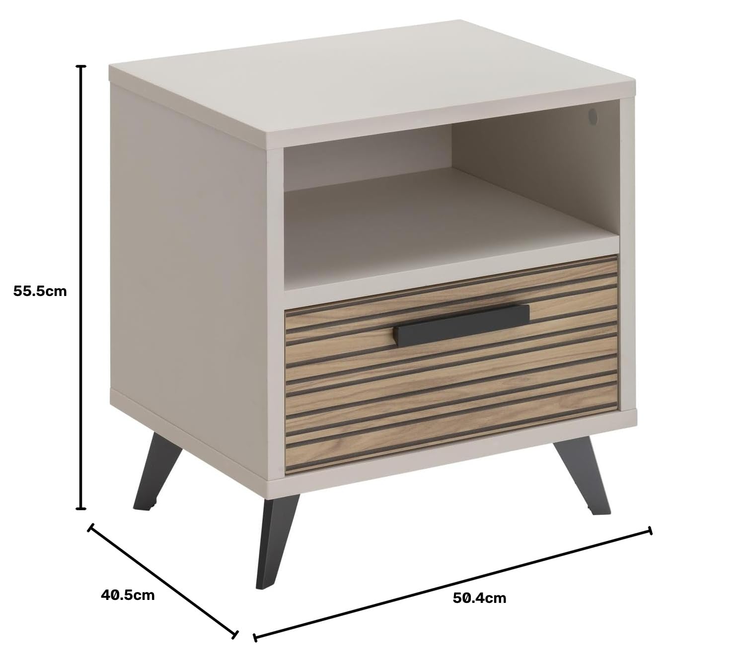 Composad Bravo comodino 1 cassetto grigio cashmere 50 cm