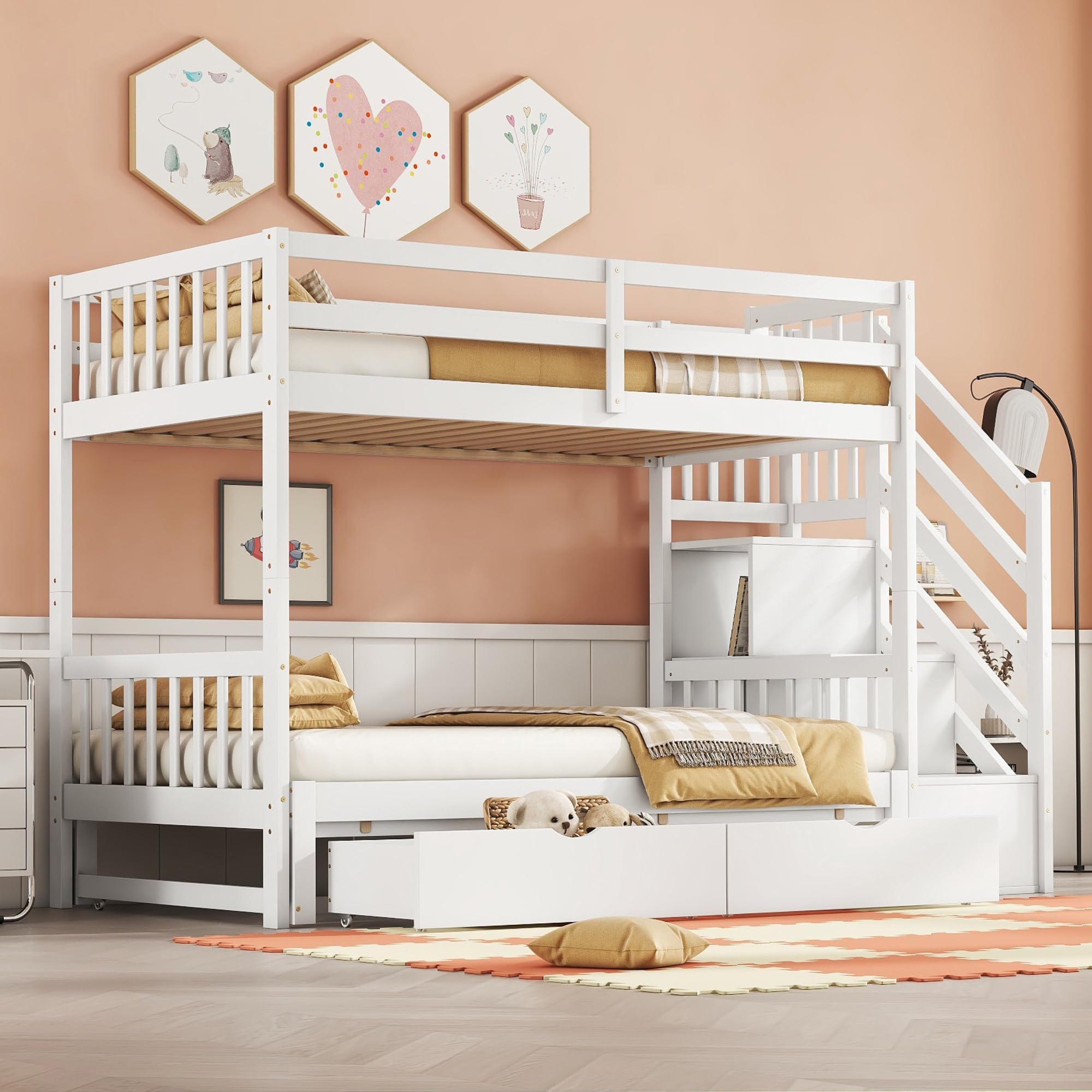 Dolamaní Letto a castello 90x200 bianco con estraibile