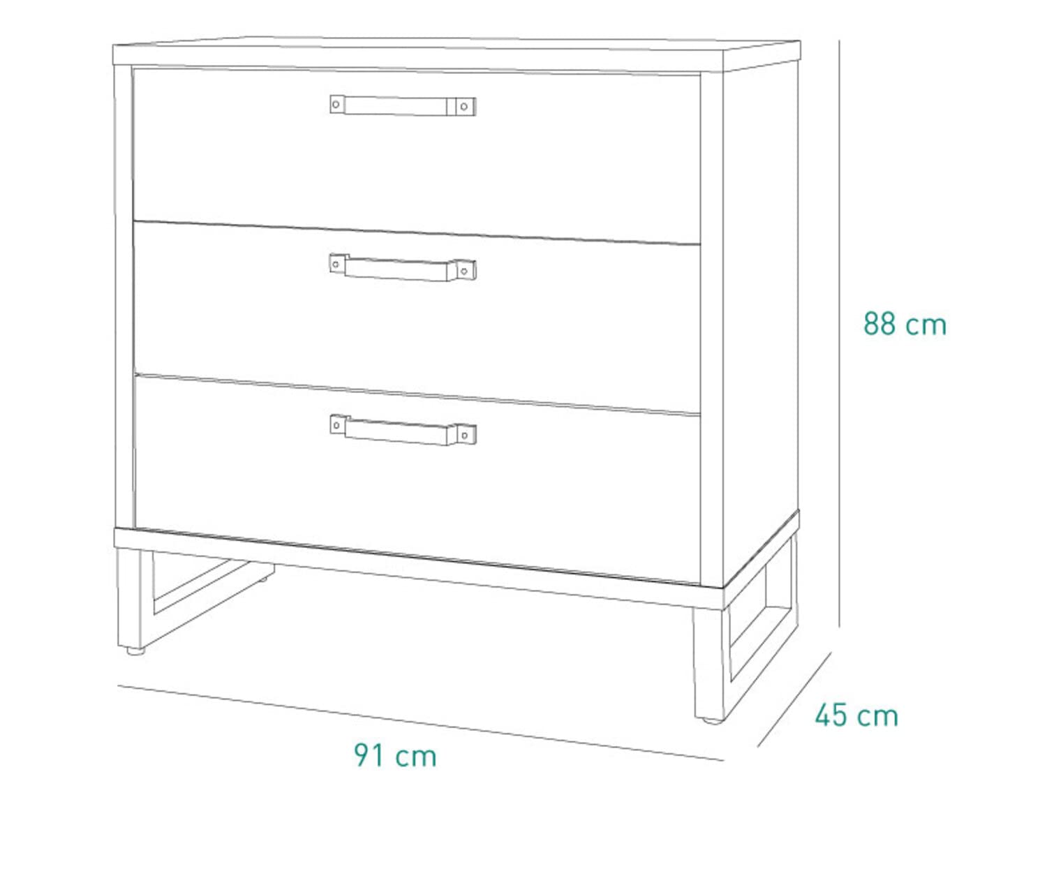 Composad LaFabrica cassettiera 3 cassetti rovere grigio