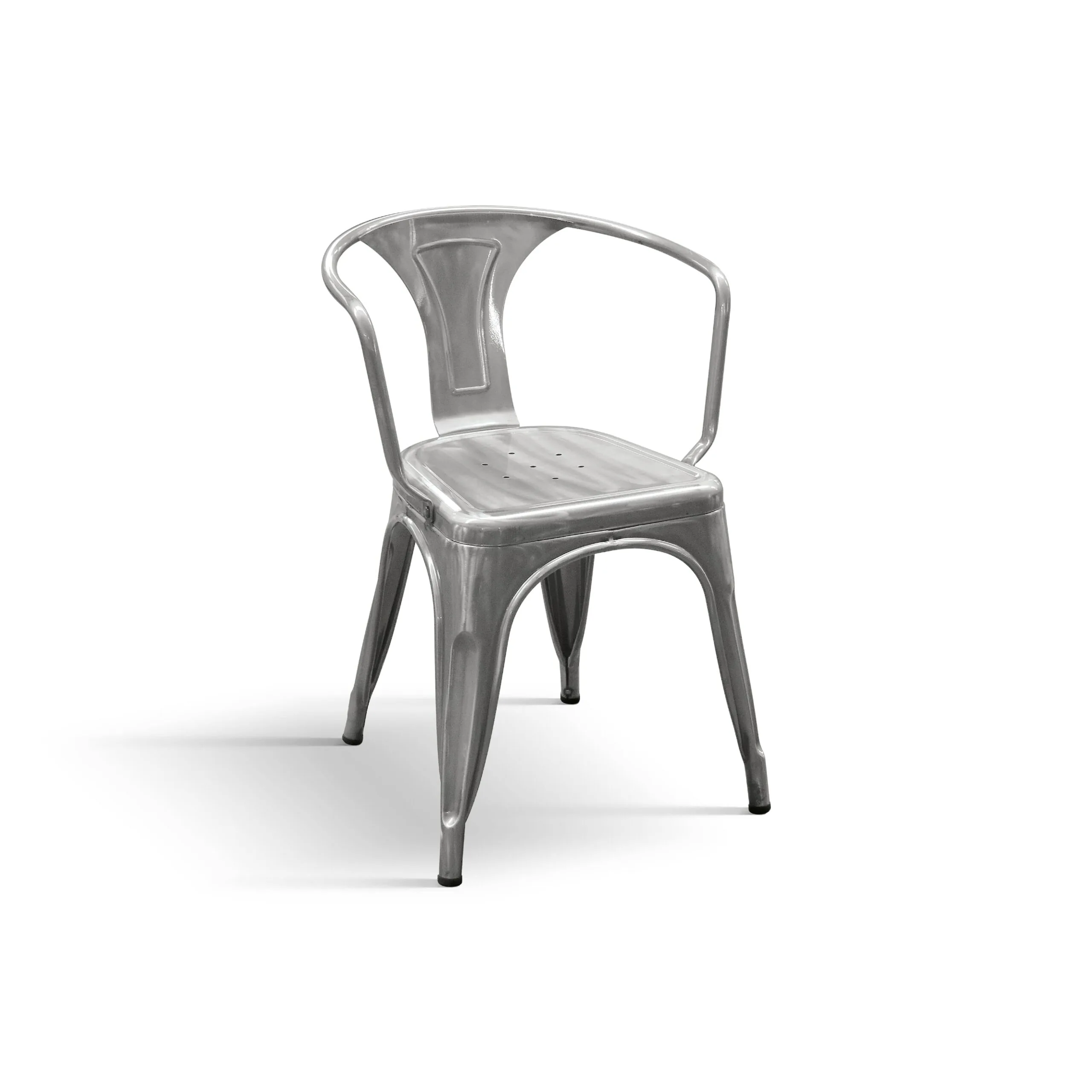 EPOCANTICA Set 4 Sedie Metallo con Schienale grigio