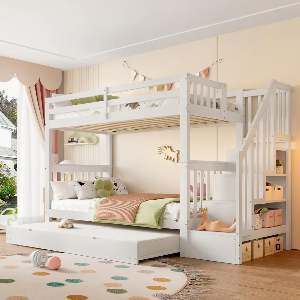 Dolamaní letto soppalco bambini 90x200 bianco estraibile