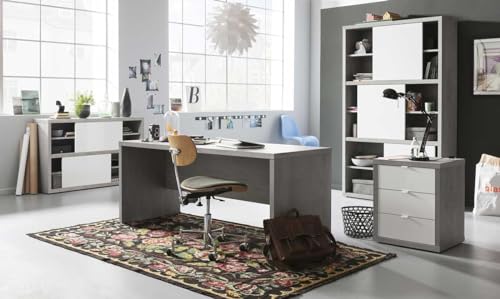 Composad Pratico Scrivania Ufficio Grigio Cemento 180x69 cm