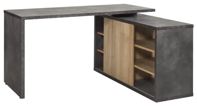 Composad Core Scrivania Angolare 6 Vani Rovere Grigio