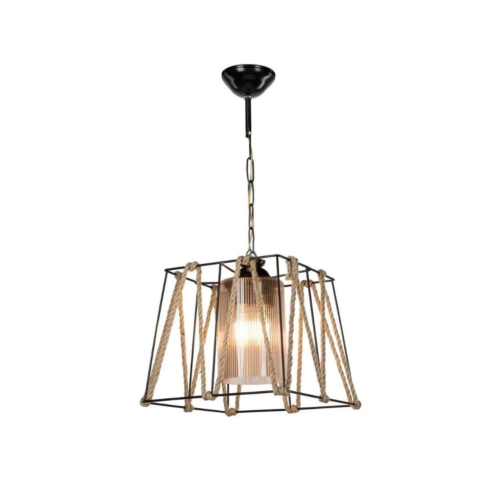 Iperbriko lampadario sospensione nero corda 25x55 cm metallo