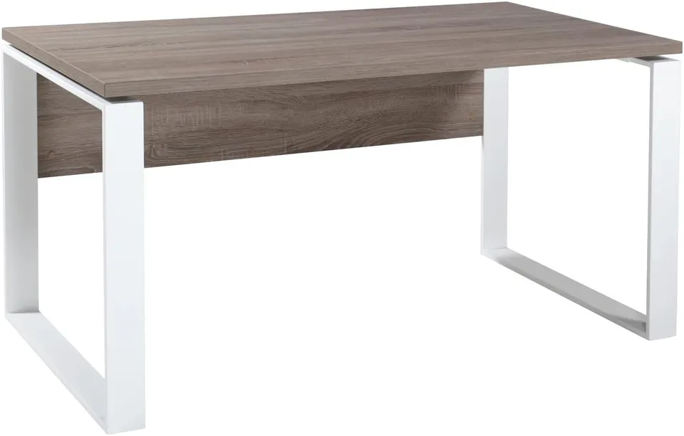 Composad Disegno Scrivania Stretta 140 B07 Rovere Sonoma Gambe Bianche