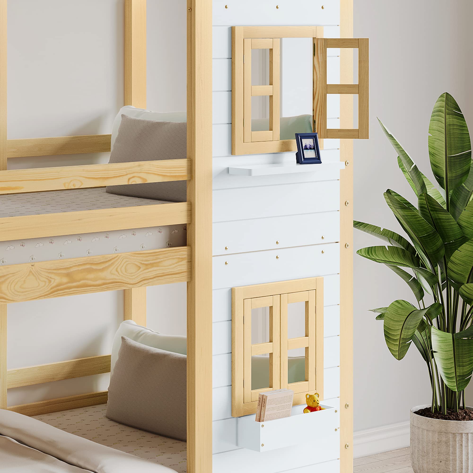 Dolamaní Letto a soppalco casetta 90x200 pino naturale