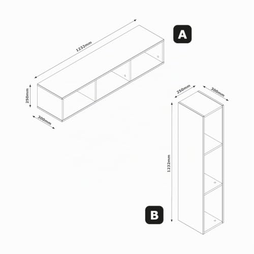 Composad Infinito Pensile 3 Vani Noce Brera 25x123 cm