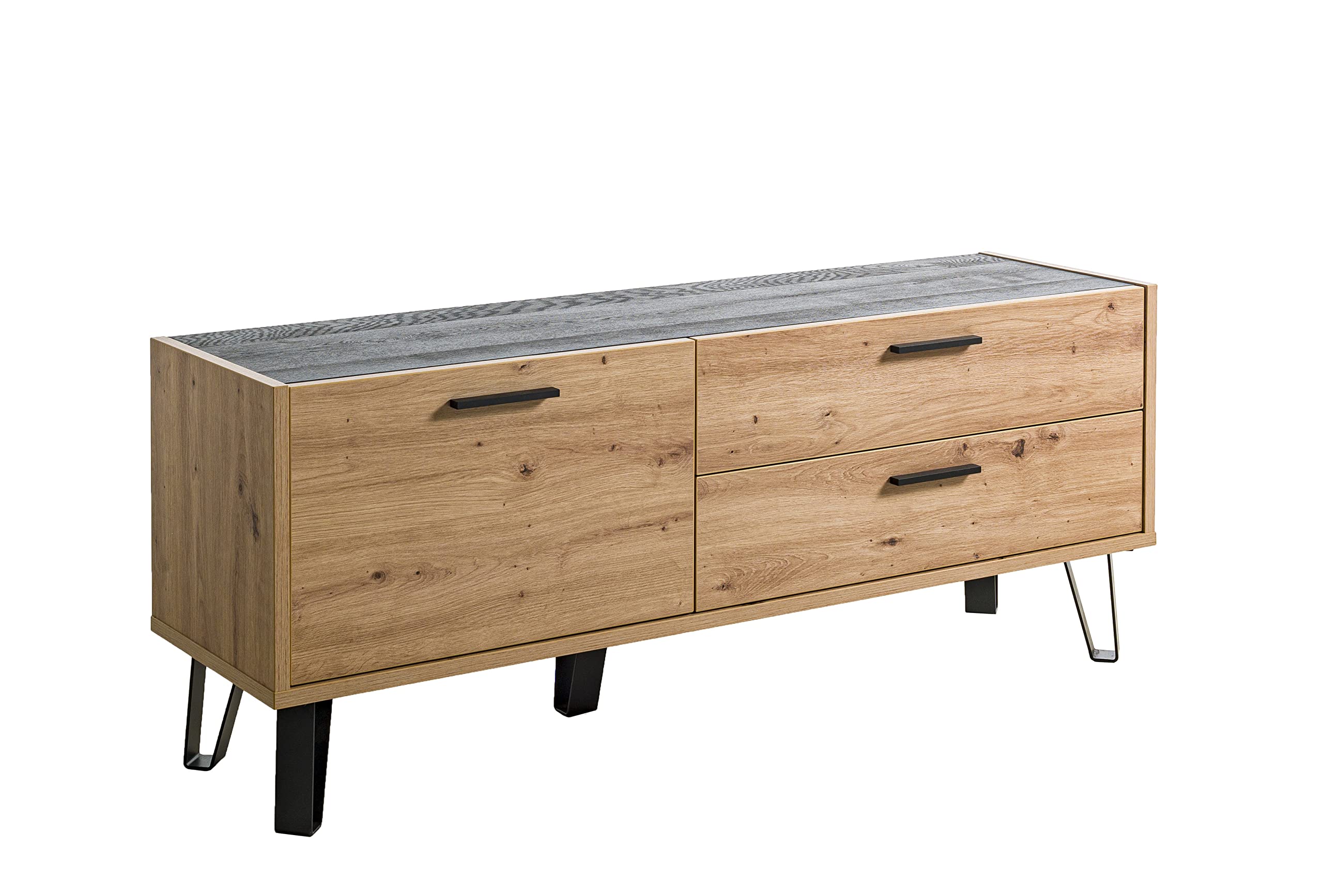 Composad Vitruvia Soggiorno 4 Mobili Rovere Miele Nero