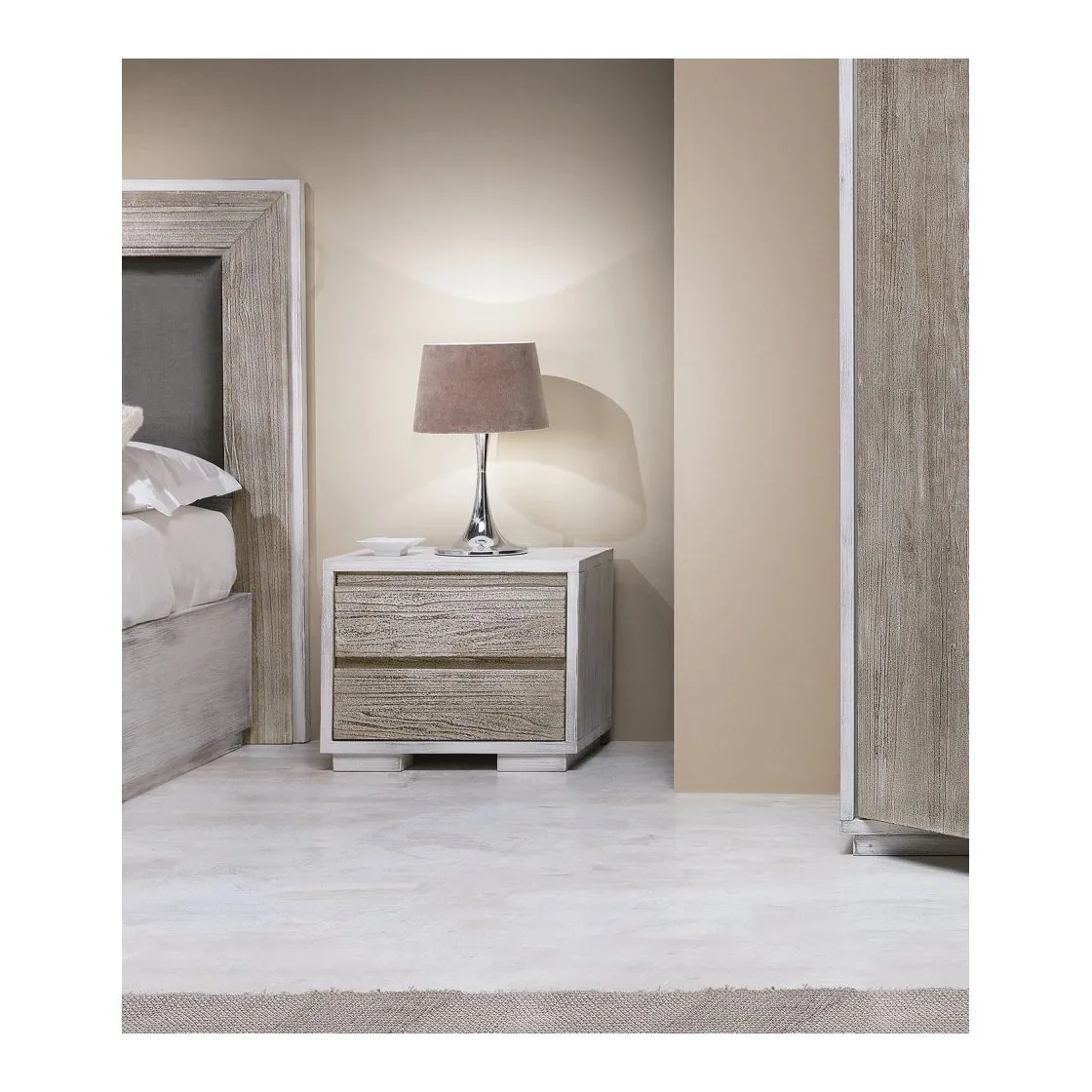 Epocantica comodino 2 cassetti legno massello silenzioso