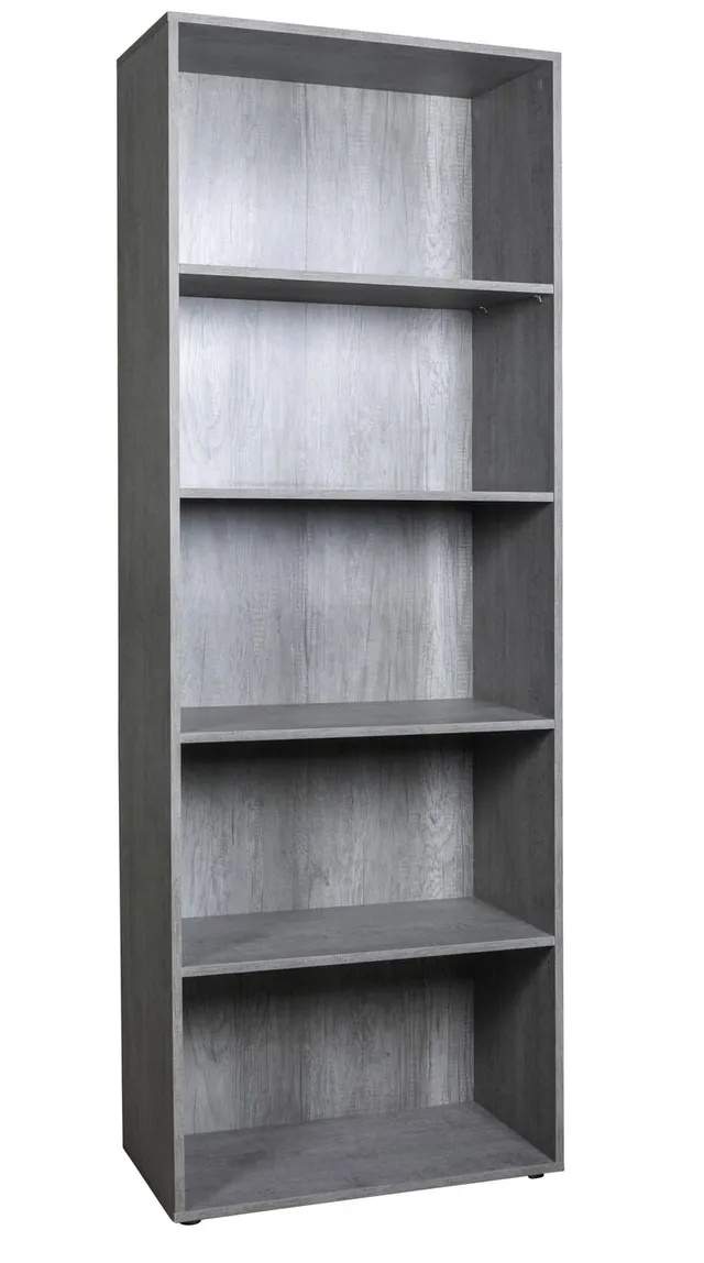 Composad Espresso libreria 4 ripiani grigio cemento 200 cm