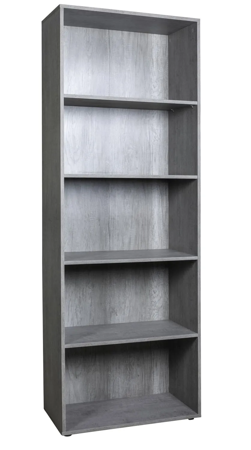 Composad Espresso libreria 4 ripiani grigio cemento 200 cm