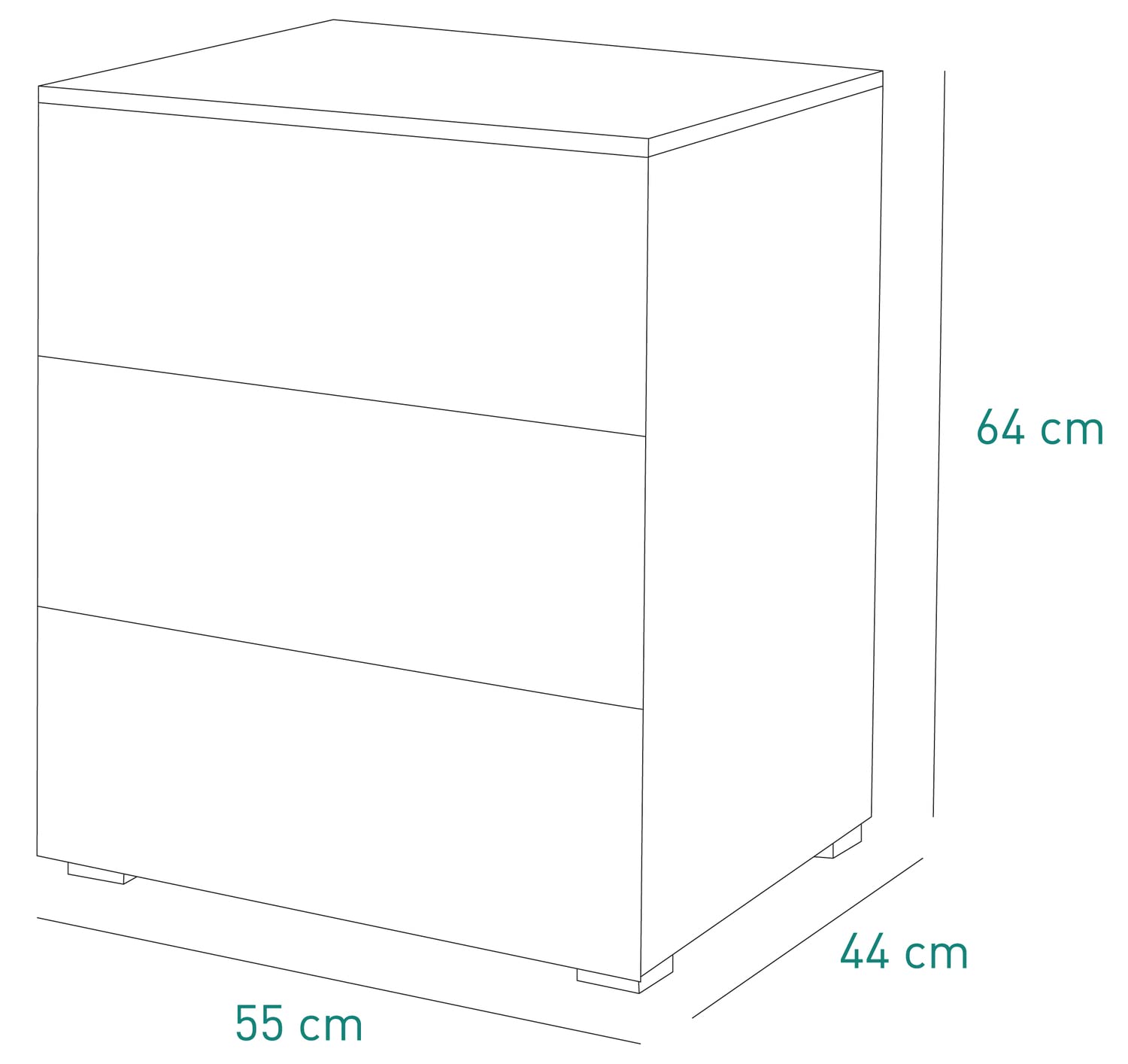 Composad Privilegio Comodino 3 Cassetti Bianco