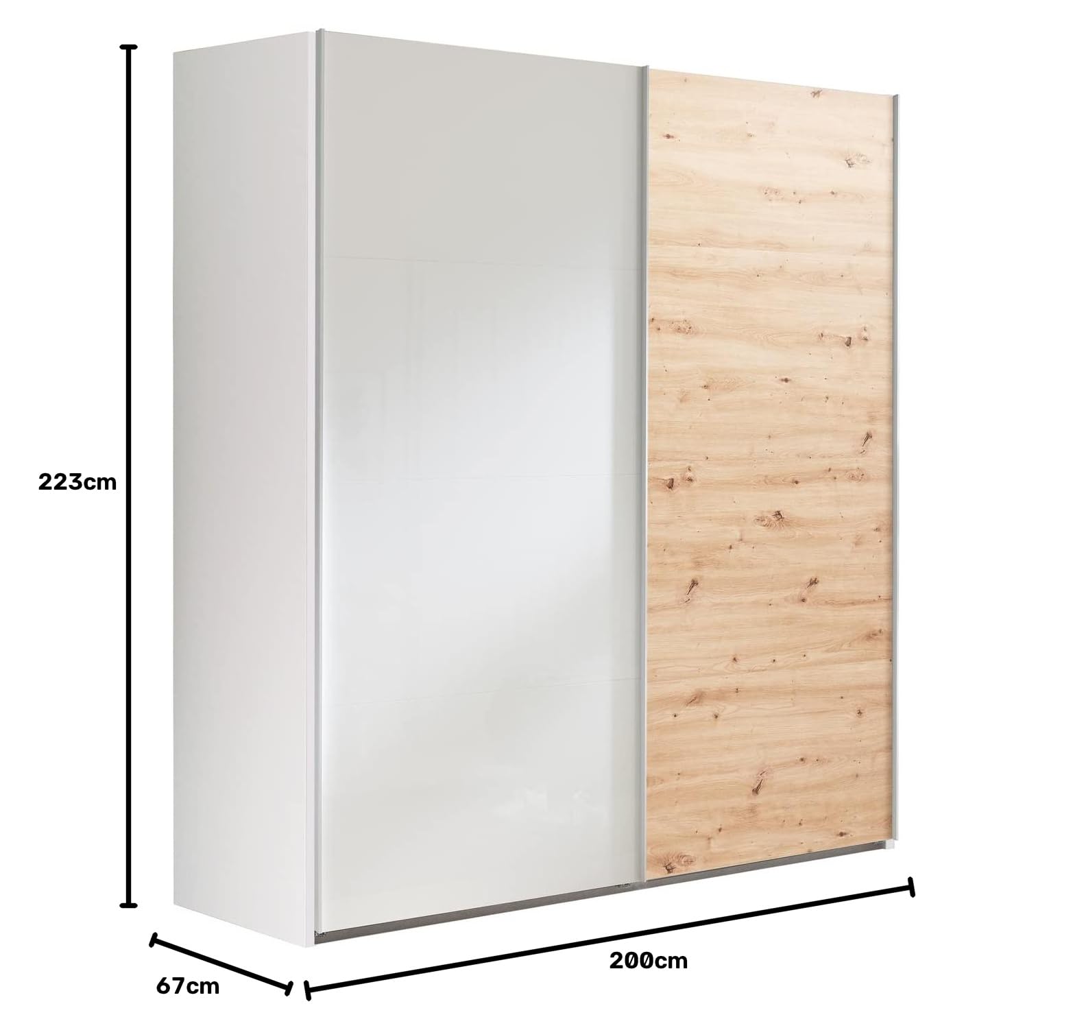 Composad Systema Armadio 2 Ante Scorrevoli 200 Rovere Miele Bianco