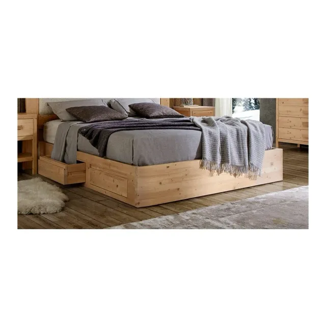 Epocantica basamento letto matrimoniale 4 cassetti abete
