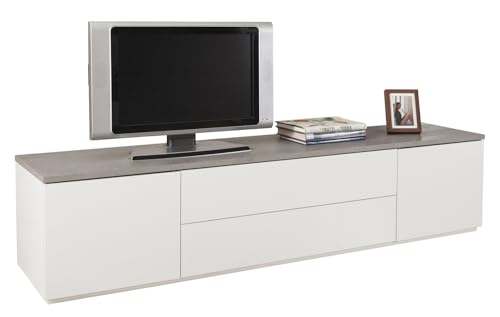 Composad Privilegio Mobile TV 200 cm Cemento Bianco 2 Ante
