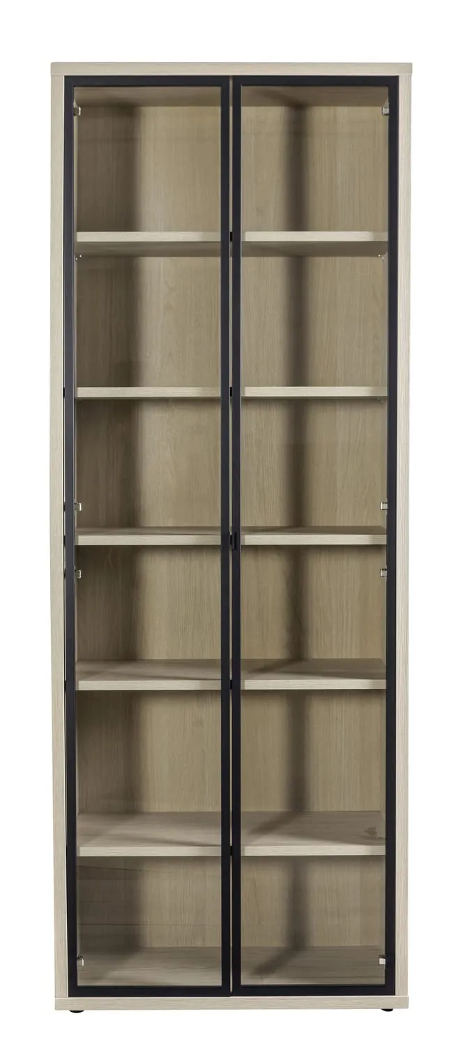 Composad DaVinci libreria alta 2 ante vetro rovere 81 cm