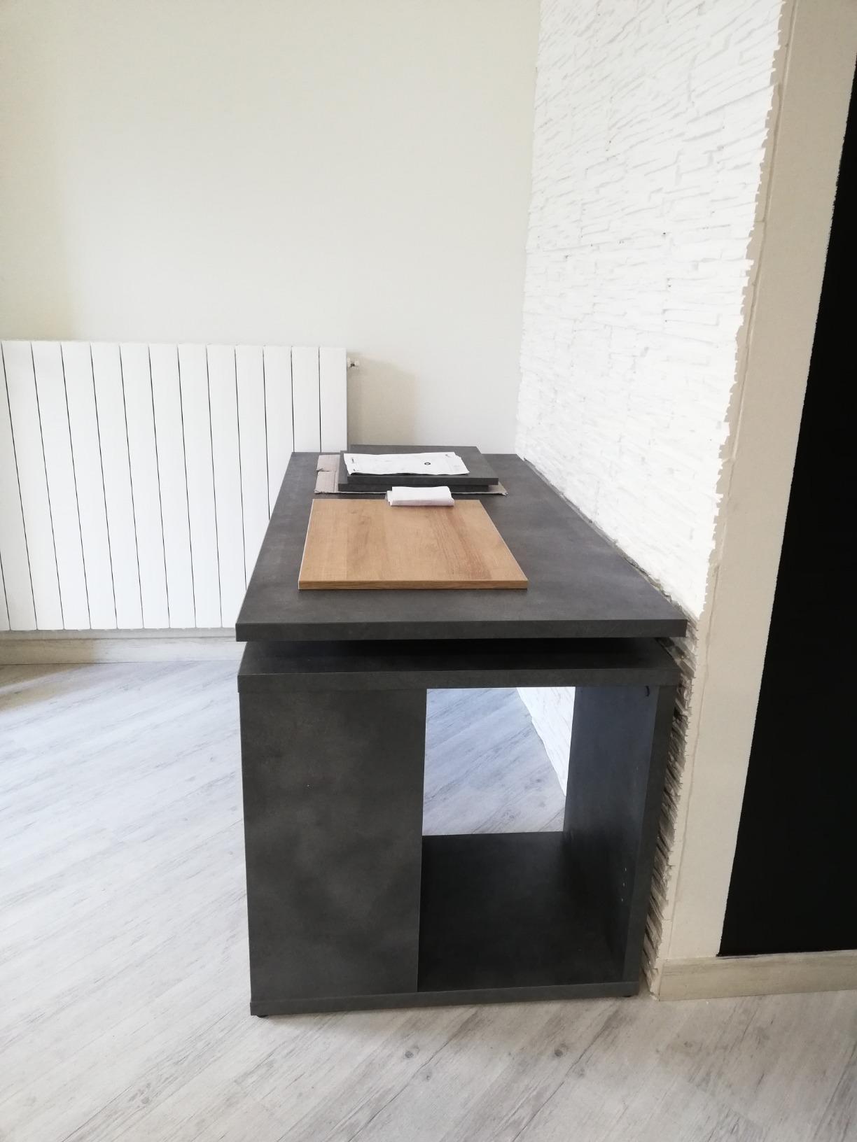 COMPOSAD Core Scrivania 1 Anta 3 Vani Bianco Laccato 140 cm