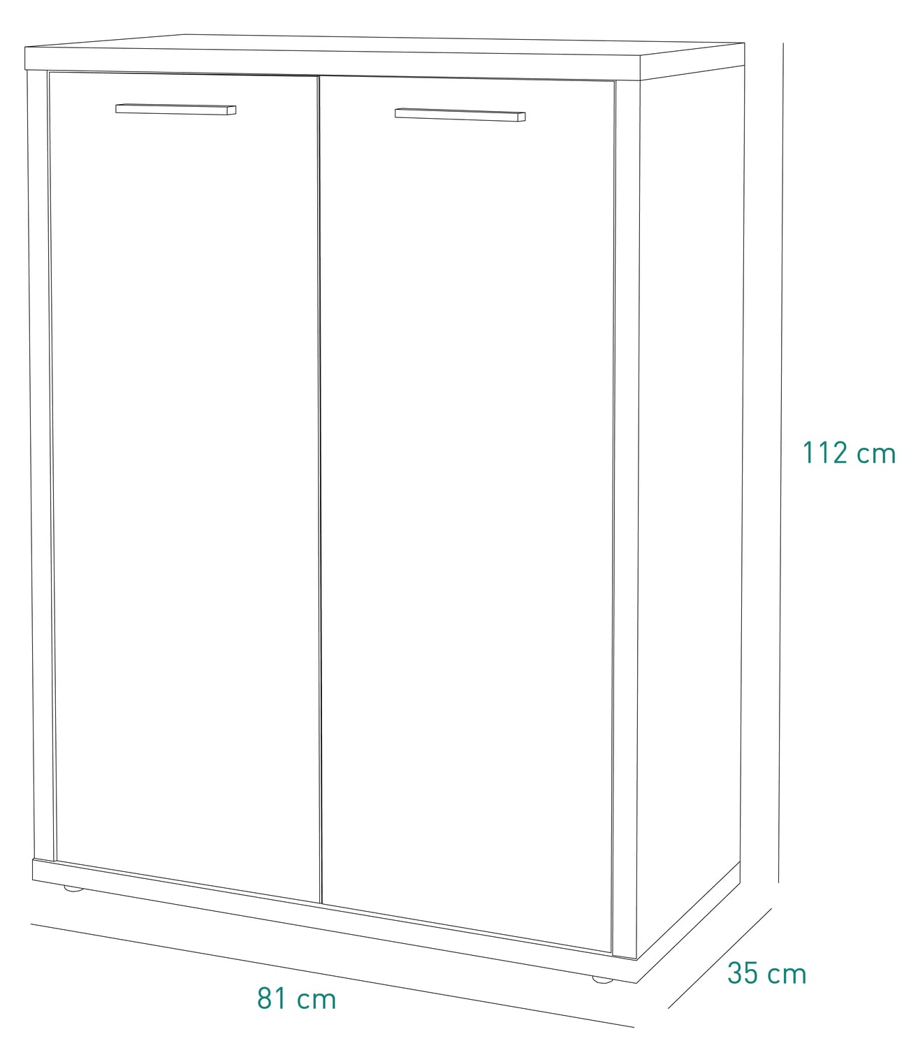 Composad Davinci 2 ante mobile contenitore rovere 81,6 cm