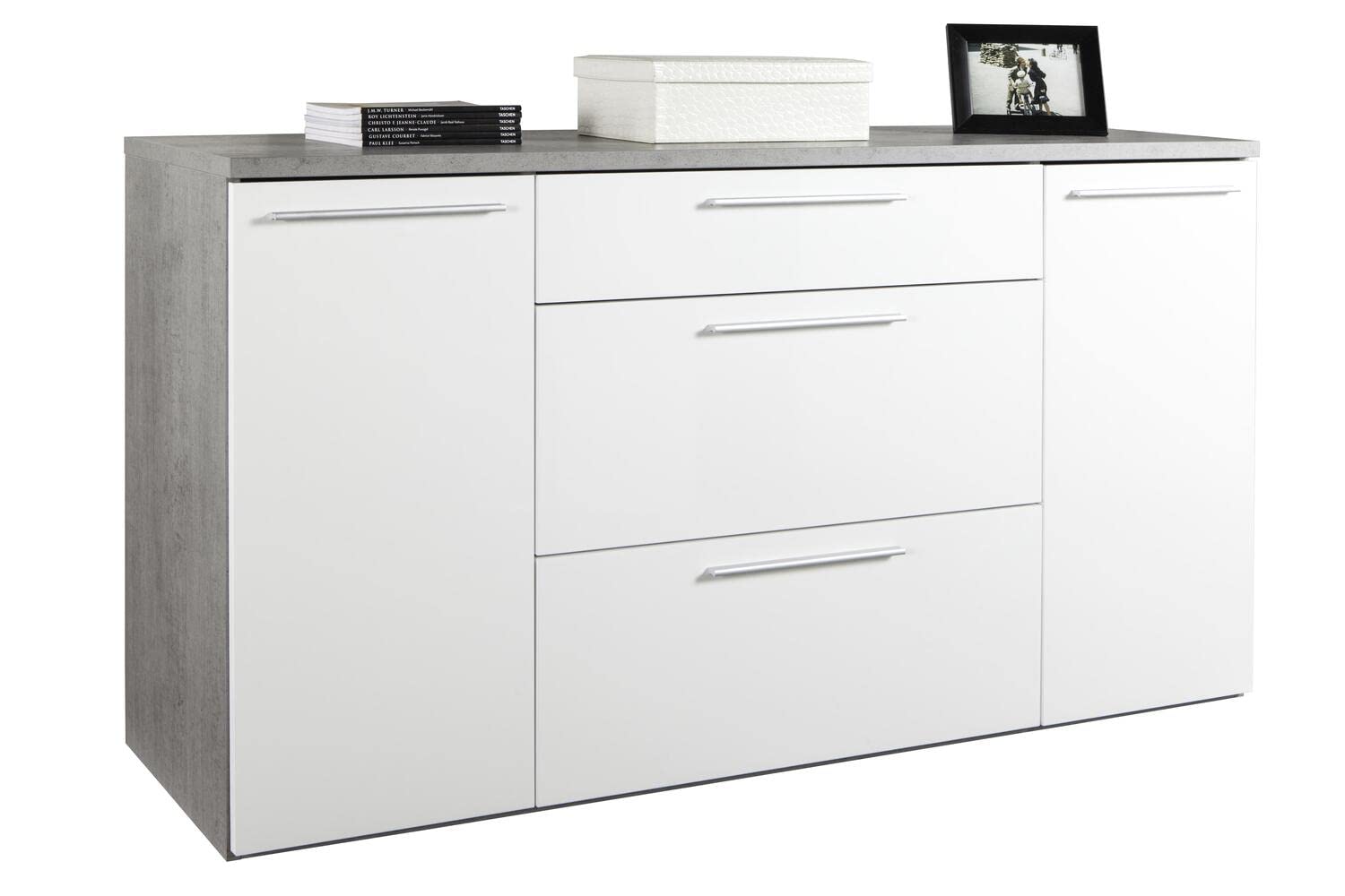 Composad Pensiero soggiorno completo 3 mobili cemento bianco
