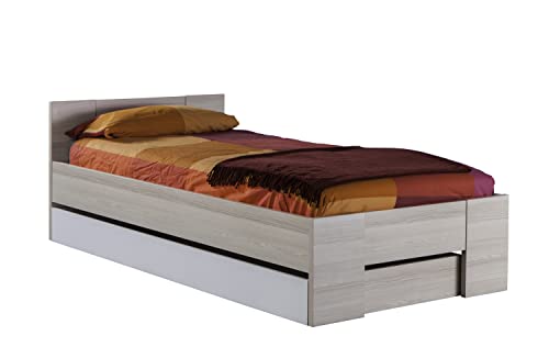 Composad letto singolo con cassettone 106 cm color frassino