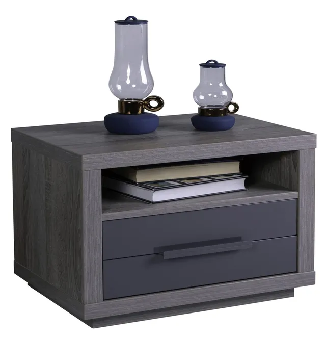 Composad Comodino 1 Cassetto 1 Vano Rovere Grigio 70 cm