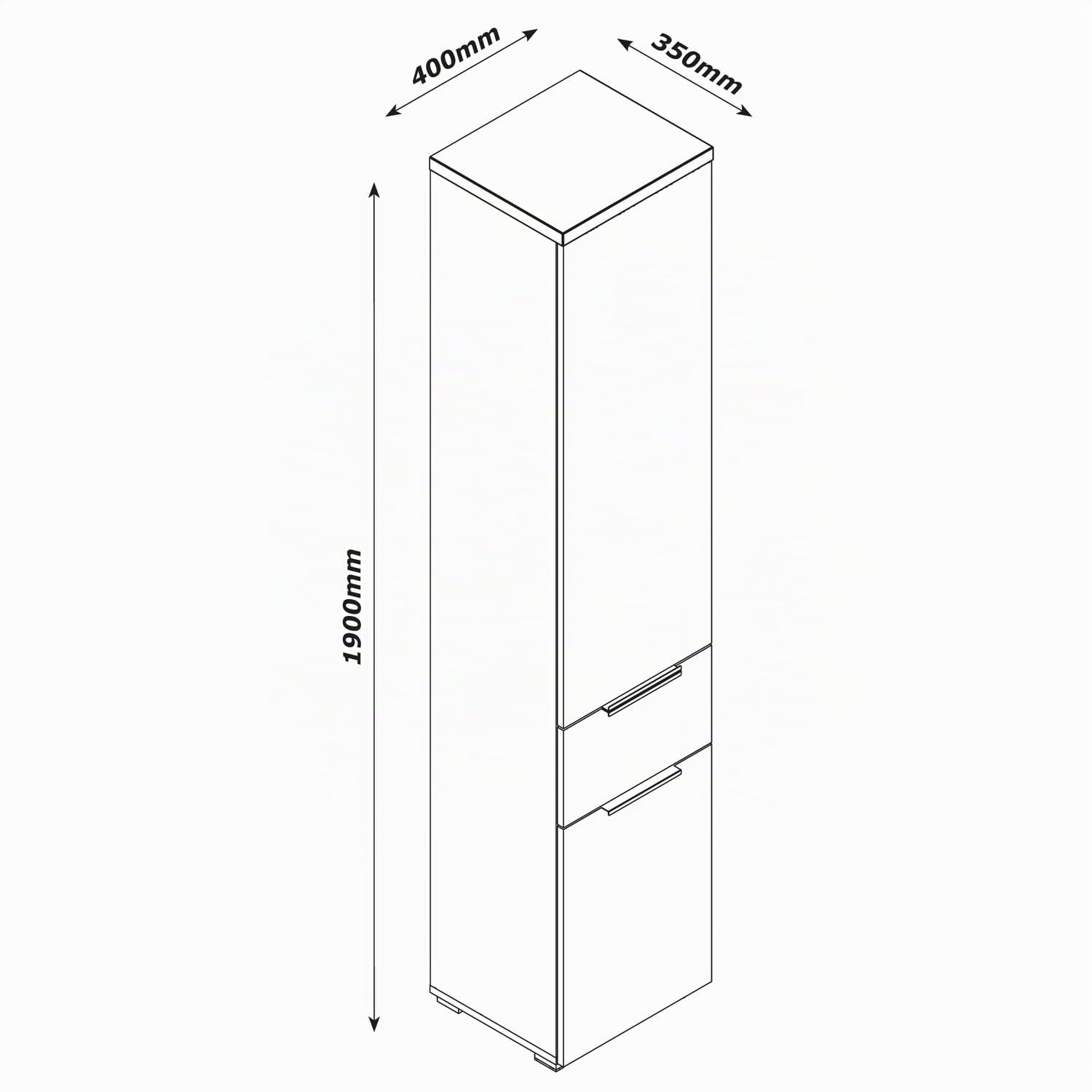 Composad Mundi Colonna Bagno 2 Ante 1 Cassetto Grigio Titanio
