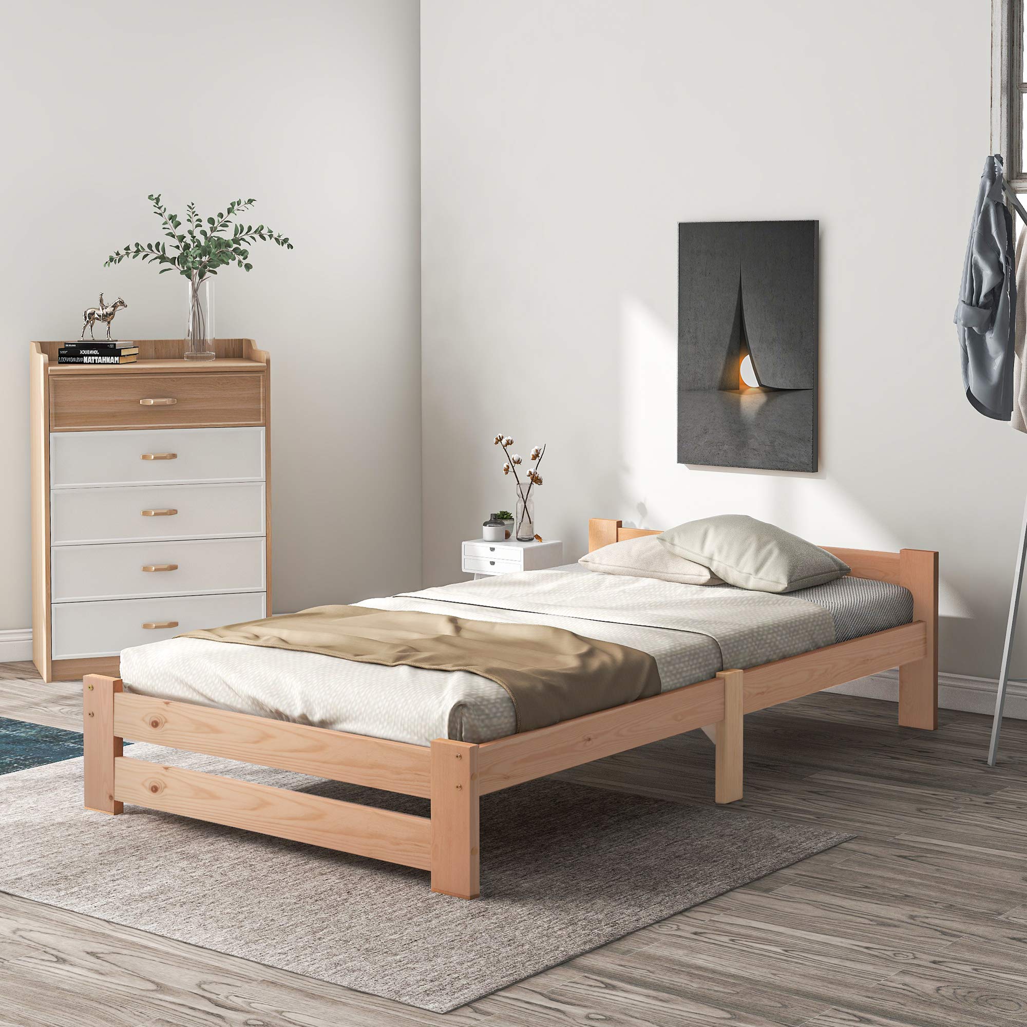 Dolamaní Letto singolo in pino 90x200 con rete a doghe